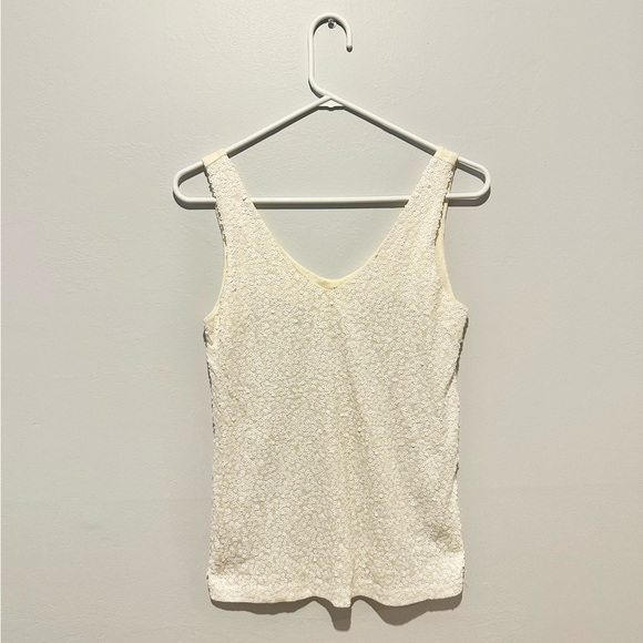 J CREW Ivory Sequin Tank Top - Picture 3 of 7